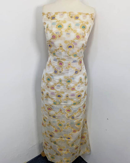 Indian Banrasi Work Indian Chiffon ( Dyeable In All Colours ) 2PC Unstitched