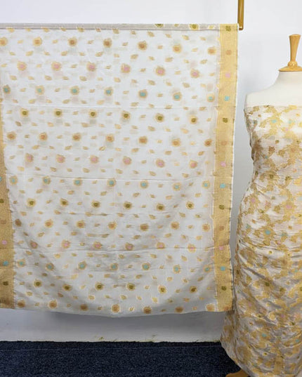 Indian Banrasi Work Indian Chiffon ( Dyeable In All Colours ) 2PC Unstitched