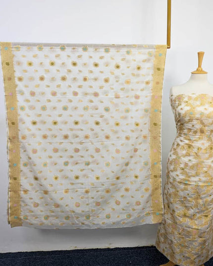 Indian Banrasi Work Indian Chiffon ( Dyeable In All Colours ) 2PC Unstitched