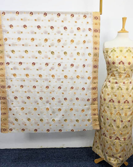 Indian Banrasi Work Indian Chiffon ( Dyeable In All Colours ) 2PC Unstitched