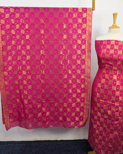 Indian Banrasi Work Indian Chiffon ( Dyeable In All Colours ) 2PC Unstitched