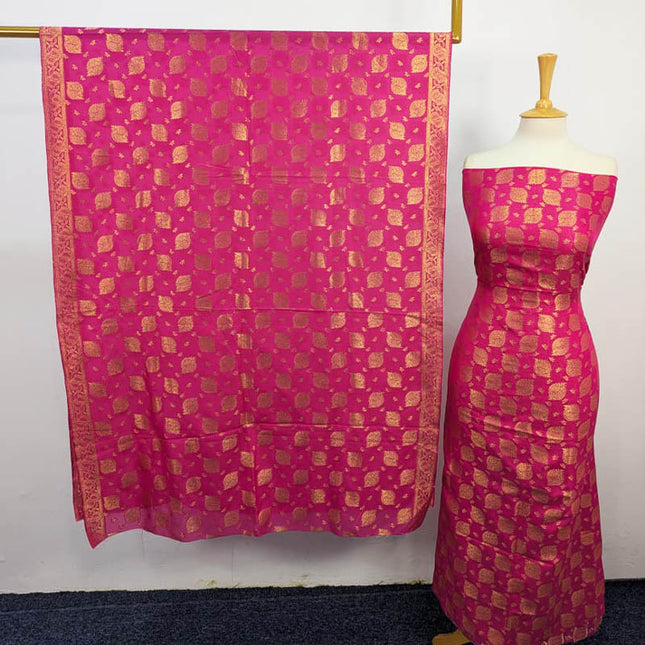 Indian Banrasi Work Indian Chiffon ( Dyeable In All Colours ) 2PC Unstitched