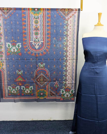 Fancy Digital Printed 2 Tone Silk 3PC Unstitched