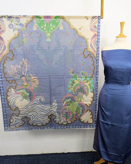 Fancy Digital Printed 2 Tone Silk 3PC Unstitched