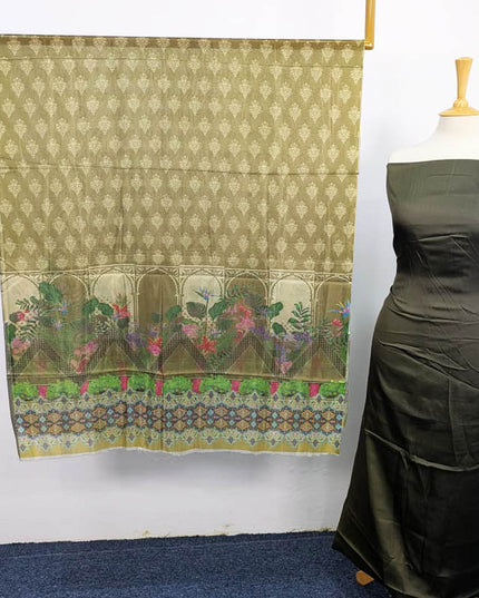 Fancy Digital Printed 2 Tone Silk 3PC Unstitched