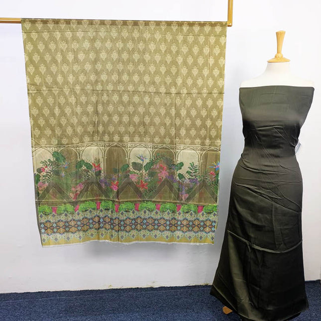 Fancy Digital Printed 2 Tone Silk 3PC Unstitched