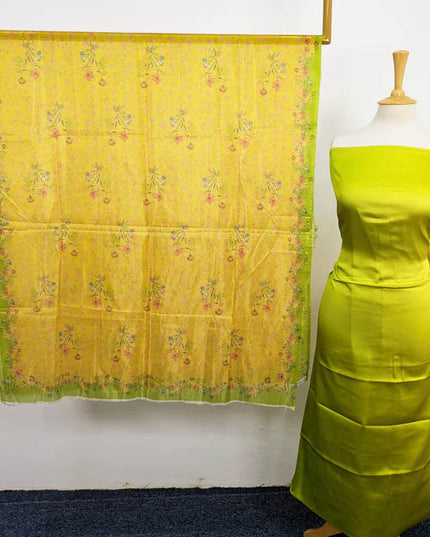 Fancy Digital Printed 2 Tone Silk 3PC Unstitched