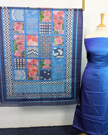 Fancy Digital Printed 2 Tone Silk 3PC Unstitched