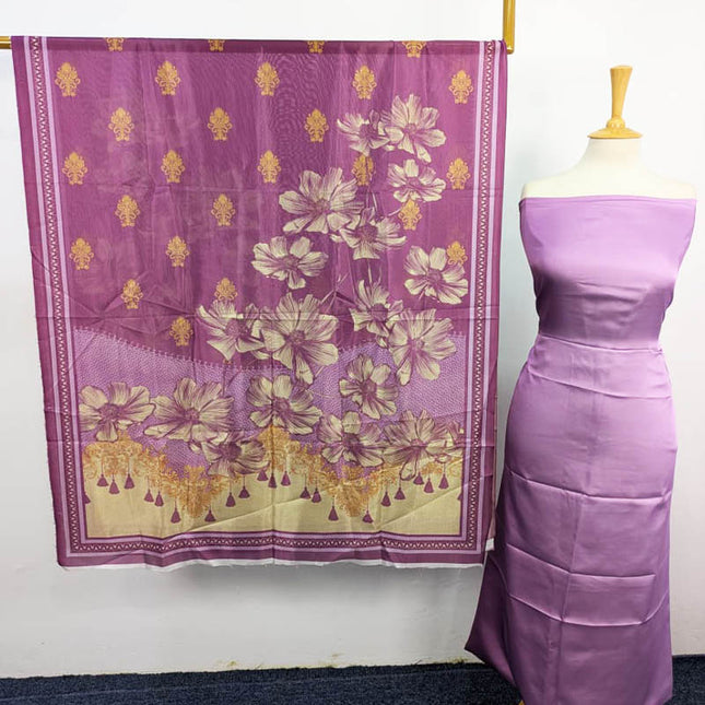 Fancy Digital Printed 2 Tone Silk 3PC Unstitched