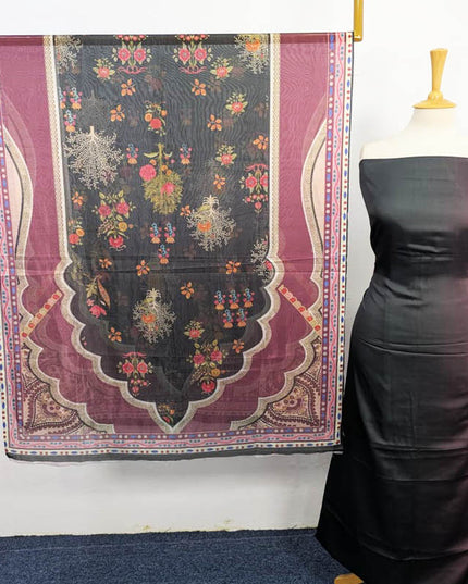 Fancy Digital Printed 2 Tone Silk 3PC Unstitched