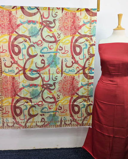 Fancy Digital Printed 2 Tone Silk 3PC Unstitched