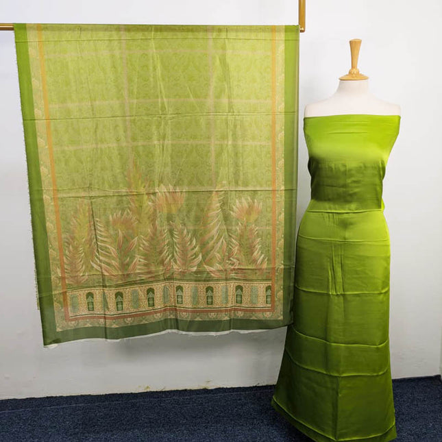 Fancy Digital Printed 2 Tone Silk 3PC Unstitched