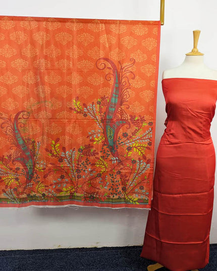 Fancy Digital Printed 2 Tone Silk 3PC Unstitched