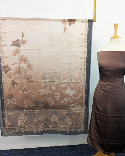 Fancy Digital Printed 2 Tone Silk 3PC Unstitched