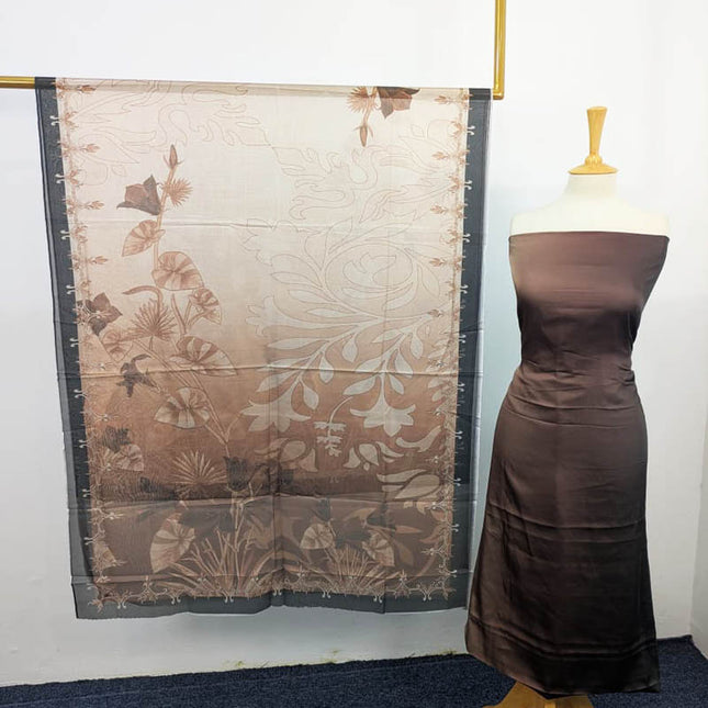 Fancy Digital Printed 2 Tone Silk 3PC Unstitched