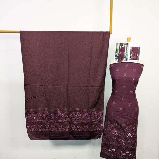 Luxury Embroidered Dhanak 3PC Unstitched - Saeed Anmol Vol -1888