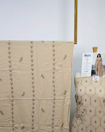 Premium Dyed Dhanak Bana Dora Double Head Embroidered 3PC Unstitched - Bin Iqbal