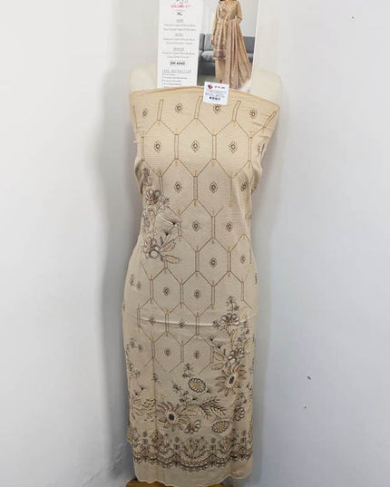 Premium Dyed Dhanak Bana Dora Double Head Embroidered 3PC Unstitched - Bin Iqbal