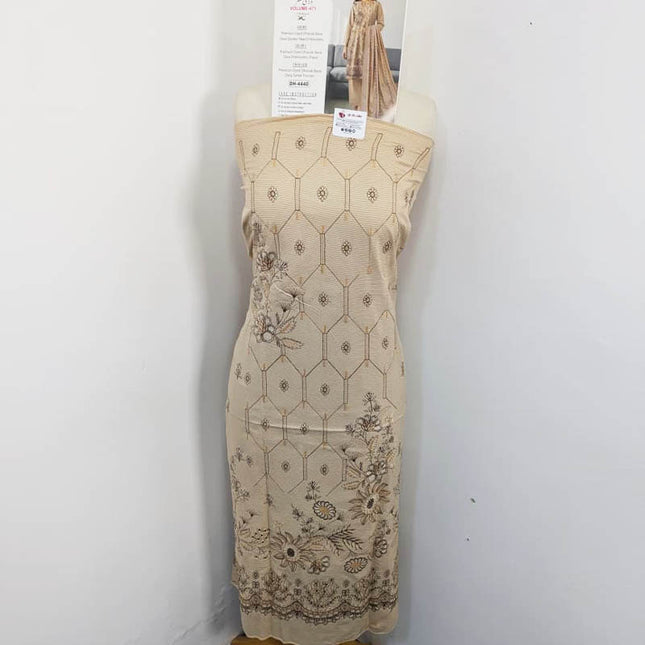 Premium Dyed Dhanak Bana Dora Double Head Embroidered 3PC Unstitched - Bin Iqbal