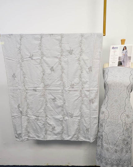 Premium Dyed Dhanak Bana Dora Double Head Embroidered 3PC Unstitched - Bin Iqbal