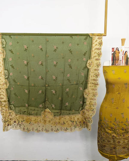 Fancy Luxurious Embroidered Viscose 3PC Unstitched - Hadi Vol-905