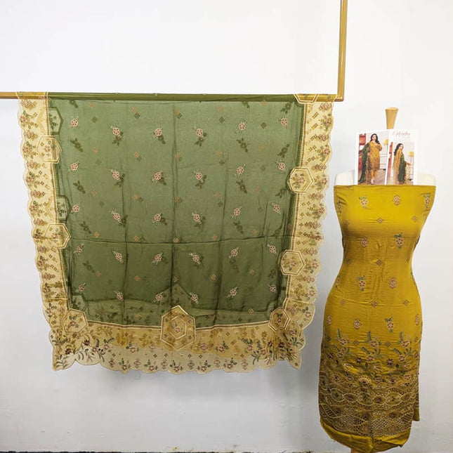 Fancy Luxurious Embroidered Viscose 3PC Unstitched - Hadi Vol-905