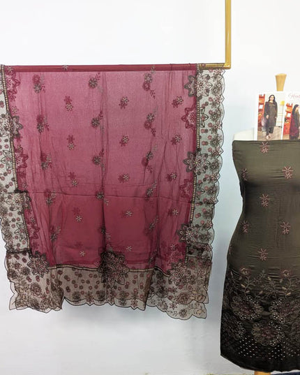 Fancy Luxurious Embroidered Viscose 3PC Unstitched - Hadi Vol-905