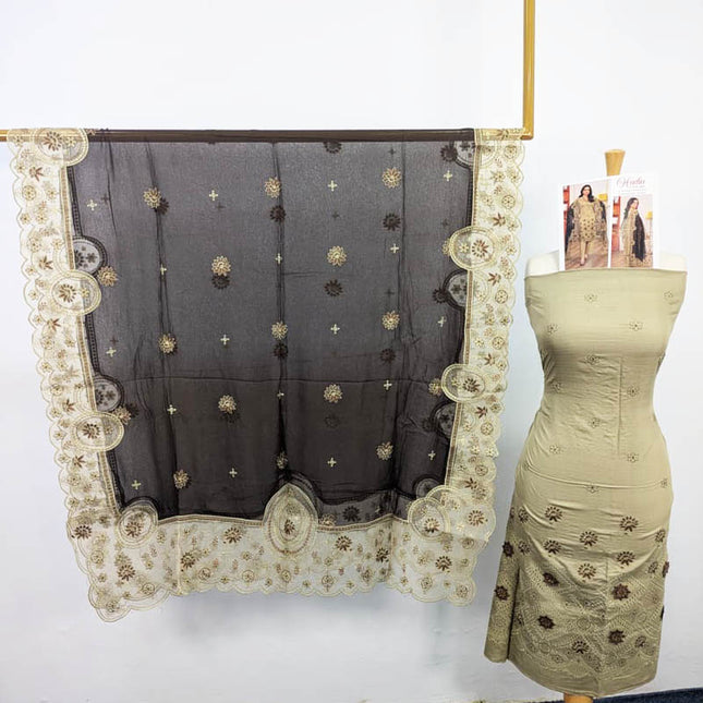 Fancy Luxurious Embroidered Viscose 3PC Unstitched - Hadi Vol-905