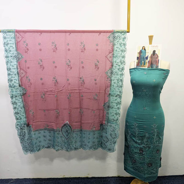 Fancy Luxurious Embroidered Viscose 3PC Unstitched - Hadi Vol-905