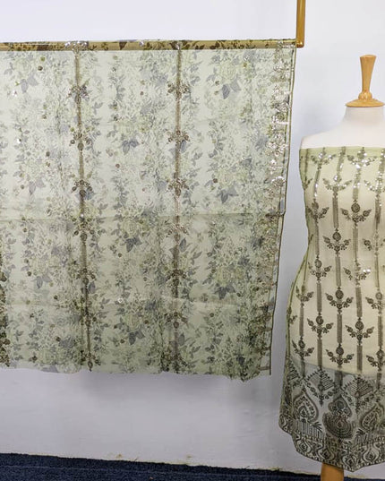 Fancy Embroidered + Sitara Work Silk 2PC Unstitched