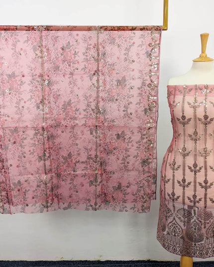 Fancy Embroidered + Sitara Work Silk 2PC Unstitched