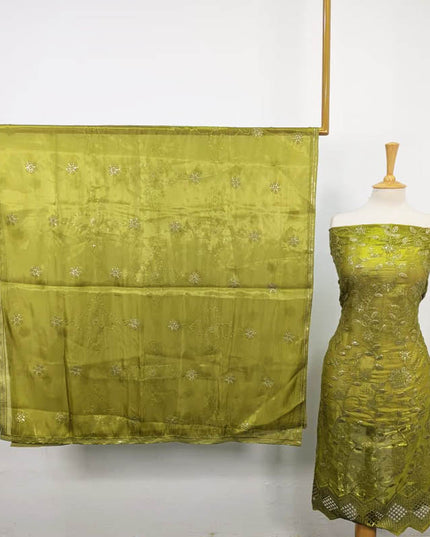 Fancy Embroidered Silk  2PC Unstitched