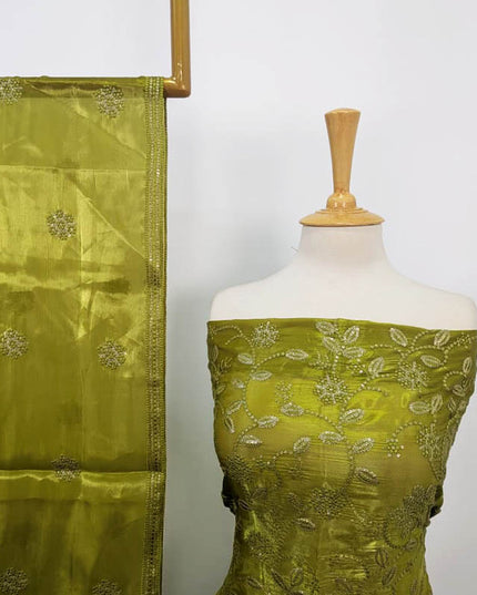 Fancy Embroidered Silk  2PC Unstitched