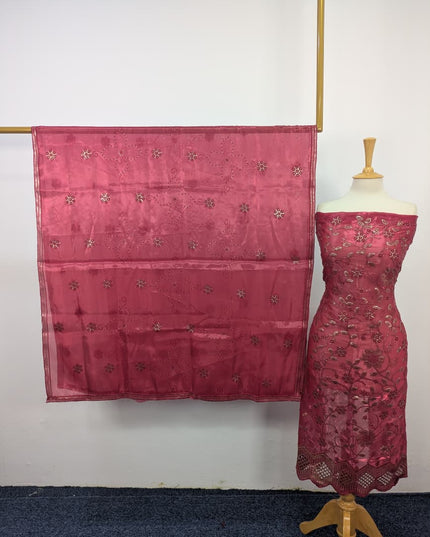 Fancy Embroidered Silk  2PC Unstitched