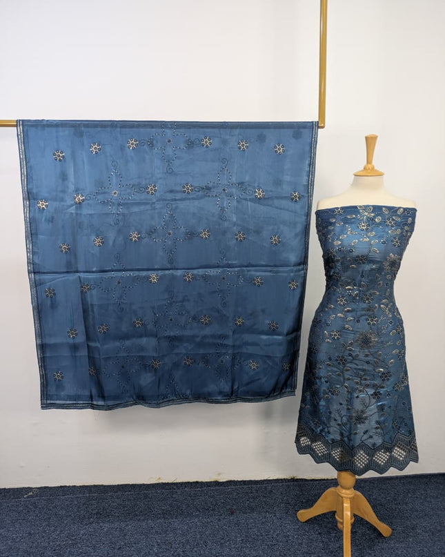 Fancy Embroidered Silk  2PC Unstitched