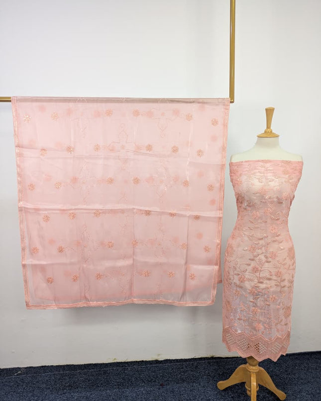 Fancy Embroidered Silk  2PC Unstitched