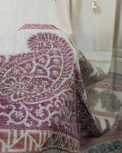 Fancy Digital Printed Wool Shawl  ( Ready To Wear )