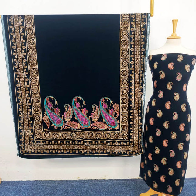 Fancy Embroidered Velvet 3PC Unstitched