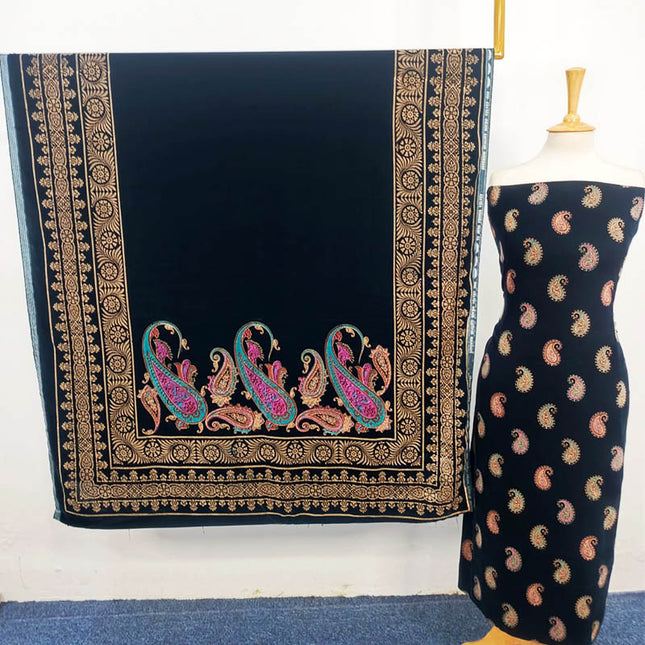 Fancy Embroidered Velvet 3PC Unstitched