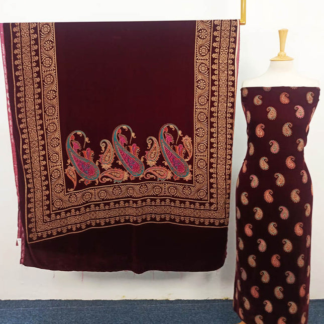 Fancy Embroidered Velvet 3PC Unstitched