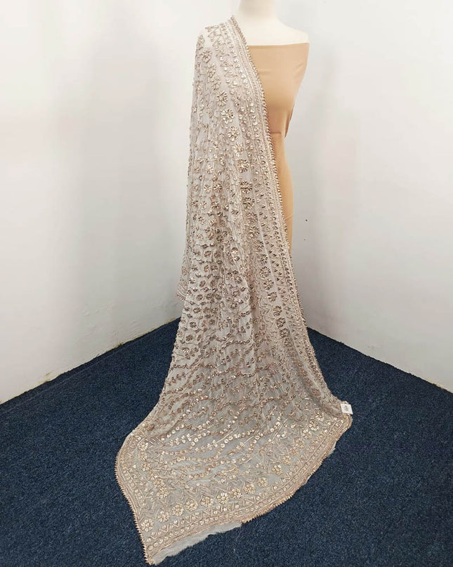 Handmade Full Jaal Gotta Work Chiffon Dupatta (Dyeable in All Colours)