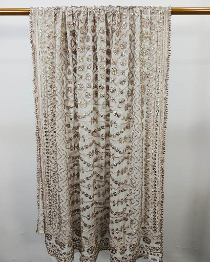 Handmade Full Jaal Gotta Work Chiffon Dupatta (Dyeable in All Colours)