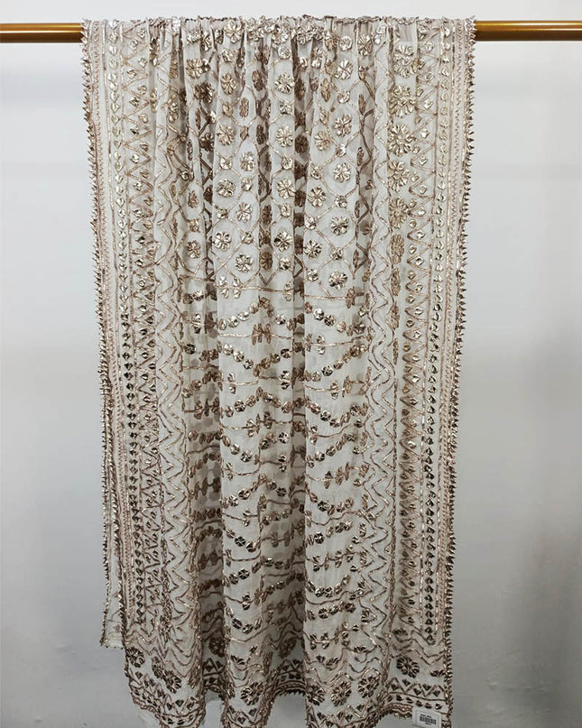 Handmade Full Jaal Gotta Work Chiffon Dupatta (Dyeable in All Colours)