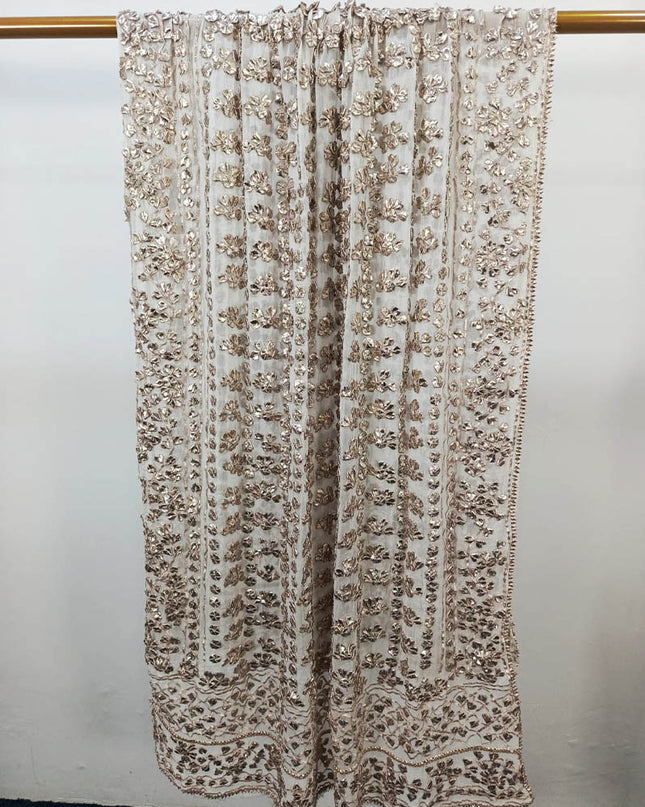 Handmade Full Jaal Gotta Work Chiffon Dupatta (Dyeable in All Colours)