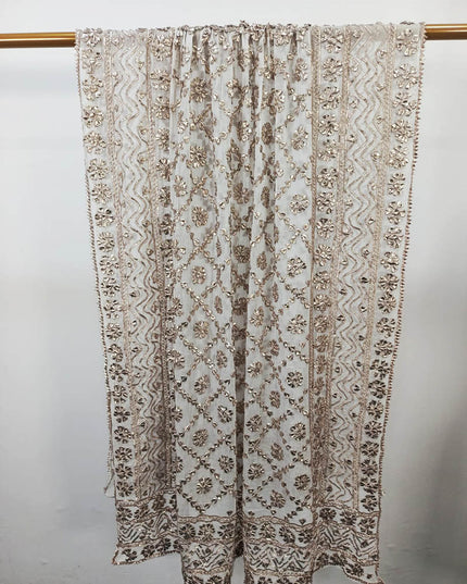 Handmade Full Jaal Gotta Work Chiffon Dupatta (Dyeable in All Colours)