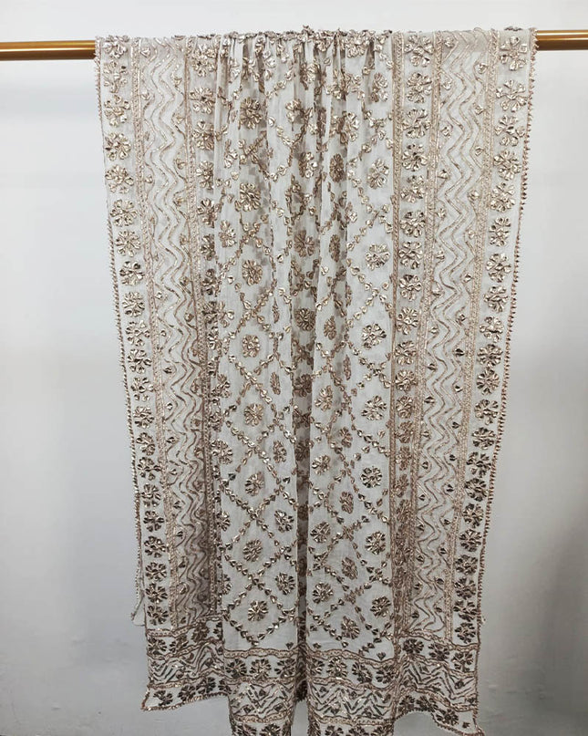 Handmade Full Jaal Gotta Work Chiffon Dupatta (Dyeable in All Colours)