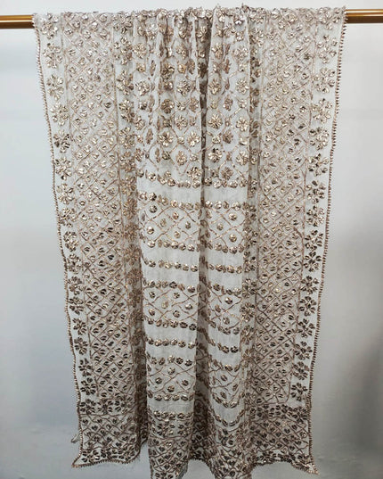 Handmade Full Jaal Gotta Work Chiffon Dupatta (Dyeable in All Colours)