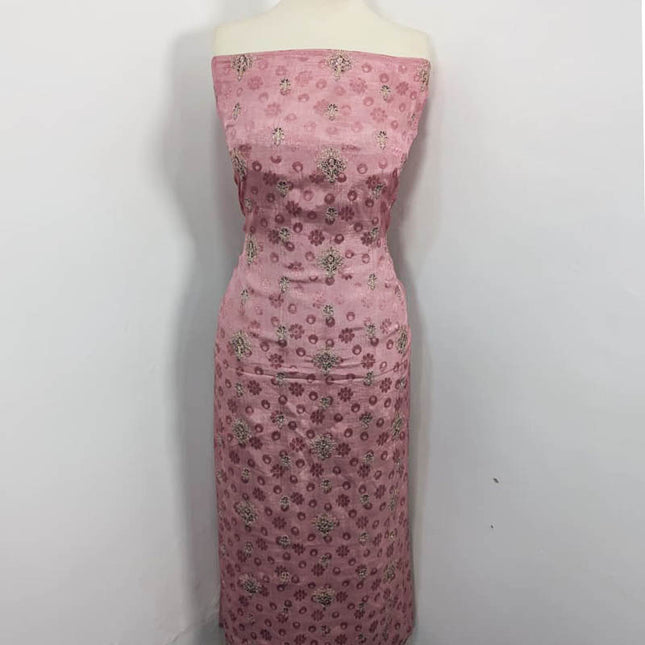 Embroidered +Printed Raw Silk With Chiffon Dupatta 2 PC Unstitched