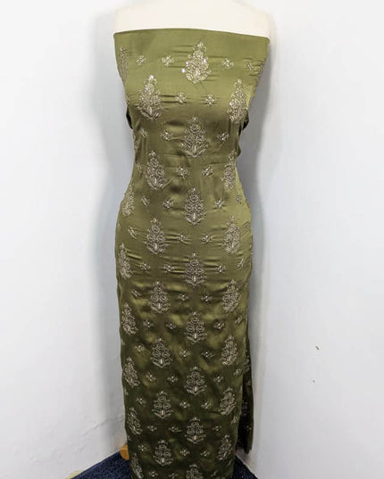 Premium Embroidered Shamoz Silk with Chiffon Dupatta 3PC Unstitched