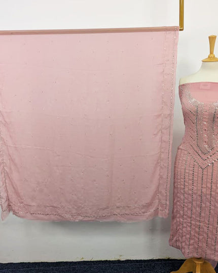 Handmade Mukesh Work Chiffon 2PC Unstitched